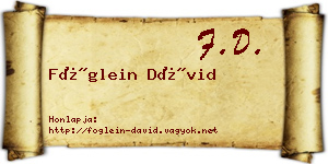 Föglein Dávid névjegykártya