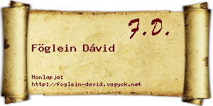Föglein Dávid névjegykártya