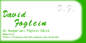 david foglein business card