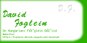 david foglein business card